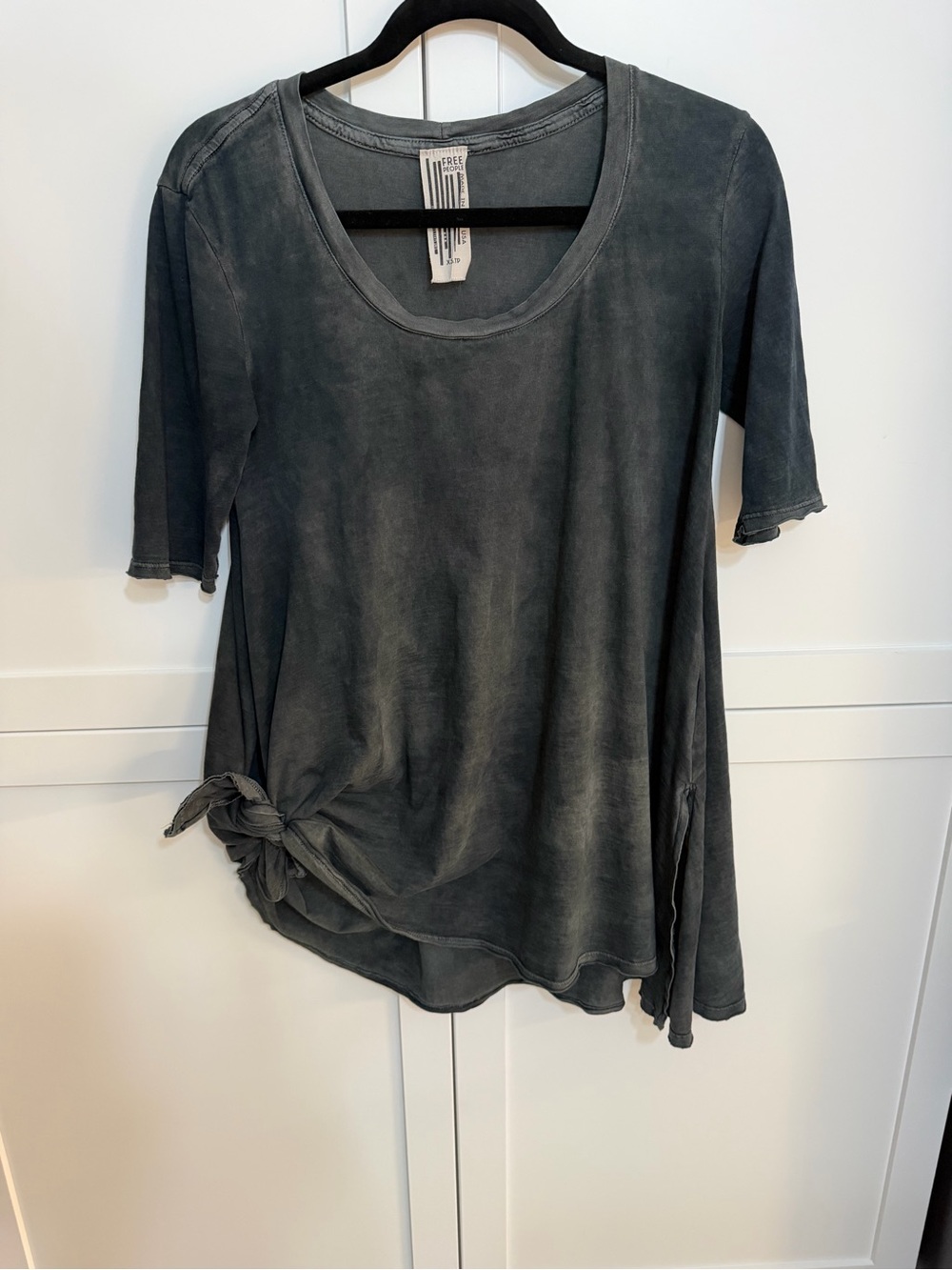 Free People Washed Black Scoop Neck Women's Top size XS